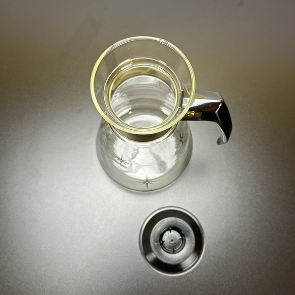 Vtg Corning Heat Proof Glass Atomic Starburst Carafe Coffee Tea Pot MCM Retro - Picture 6 of 13